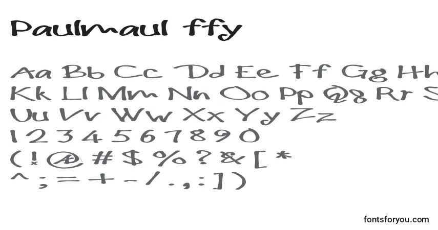 characters of paulmaul ffy font, letter of paulmaul ffy font, alphabet of  paulmaul ffy font